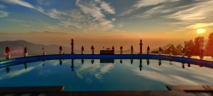 infinity pool with himalayan view